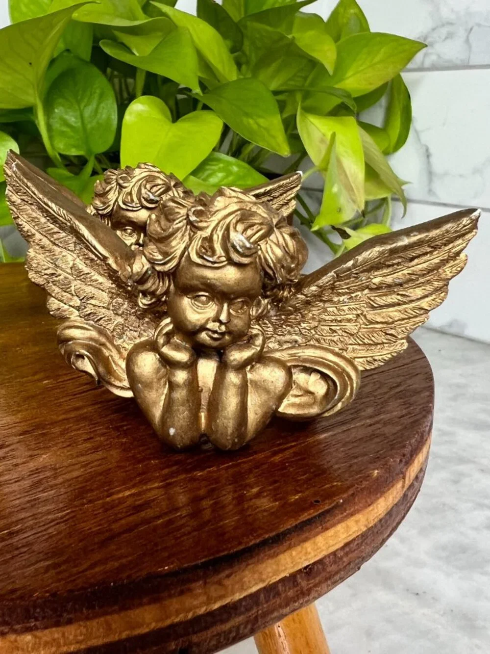 Vintage Cherub Napkin Rings Set of 6 Gold Tone Angel Table Decor Romantic Dining
